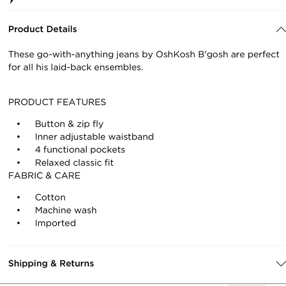 HUSKY Sizes Oshkosh Classic Fit Jeans Size 10H - Picture 2 of 3